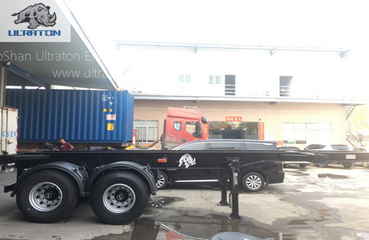 2 Axles 40ft Skeletal Container Transport Semi Truck Trailer
